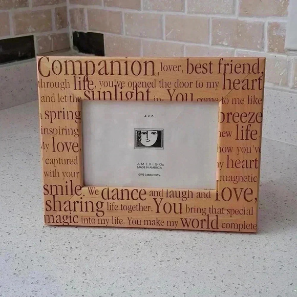 Frame COMPANION LOVER BEST FRIEND WOOD AMERIGO - Picture 1 of 3